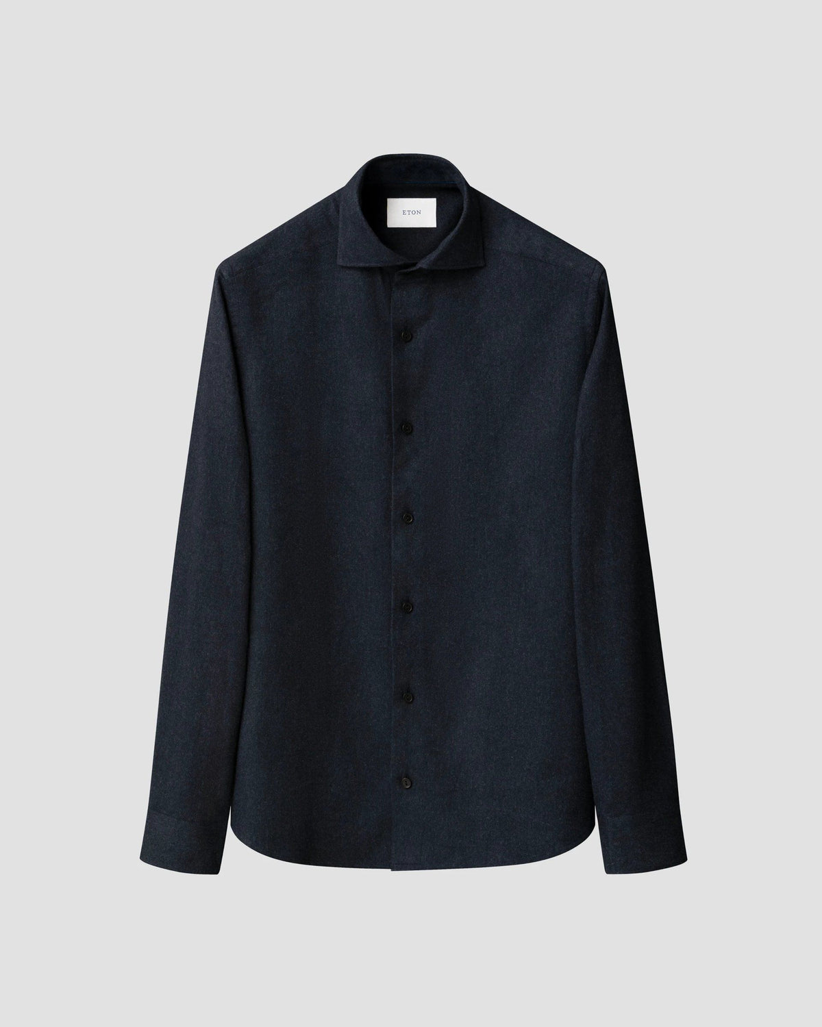 Enfärgad flanellskjorta Casual fit - Marinblå