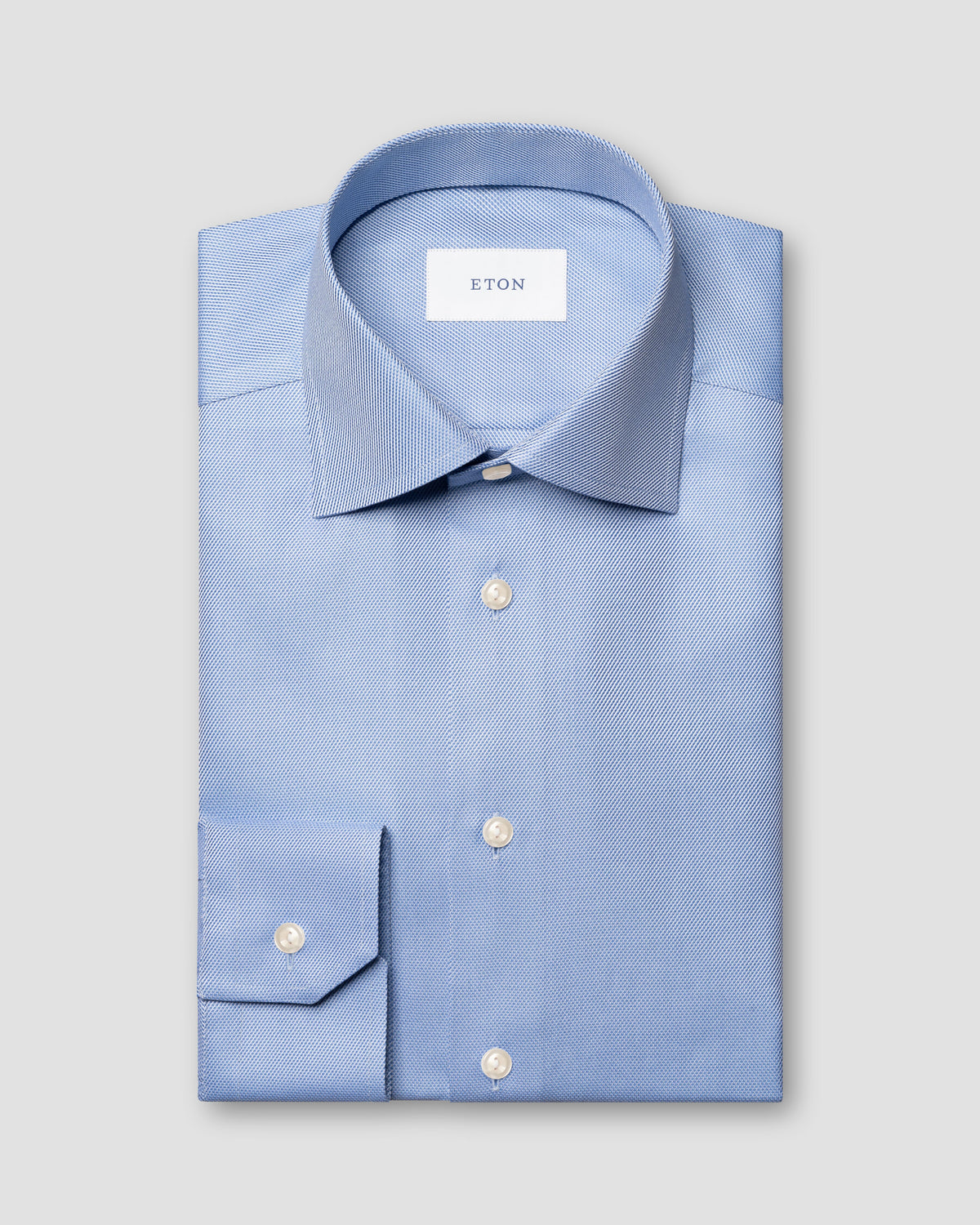 Halvenfärgad Signature Twill-skjorta Contemporary - Mellanblå