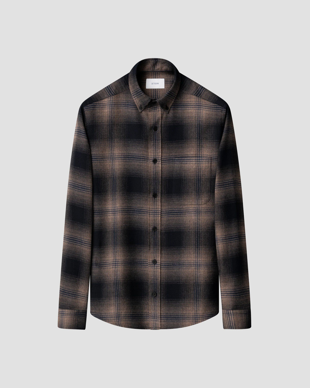 Blockrutig flanellskjorta Casual fit - Marinblå