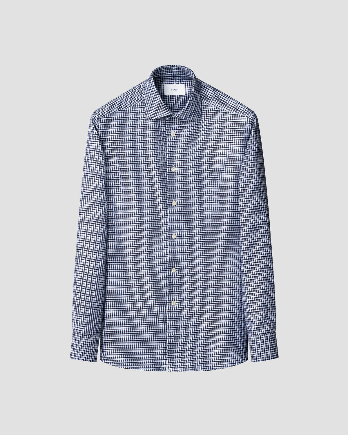 Rutig King Twill-skjorta Classic - Mellanblå