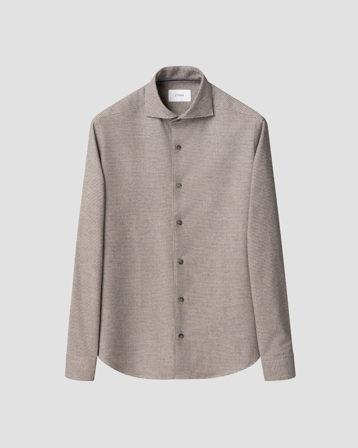 Hundtandsrutig flanellskjorta Casual fit - Mellangrå