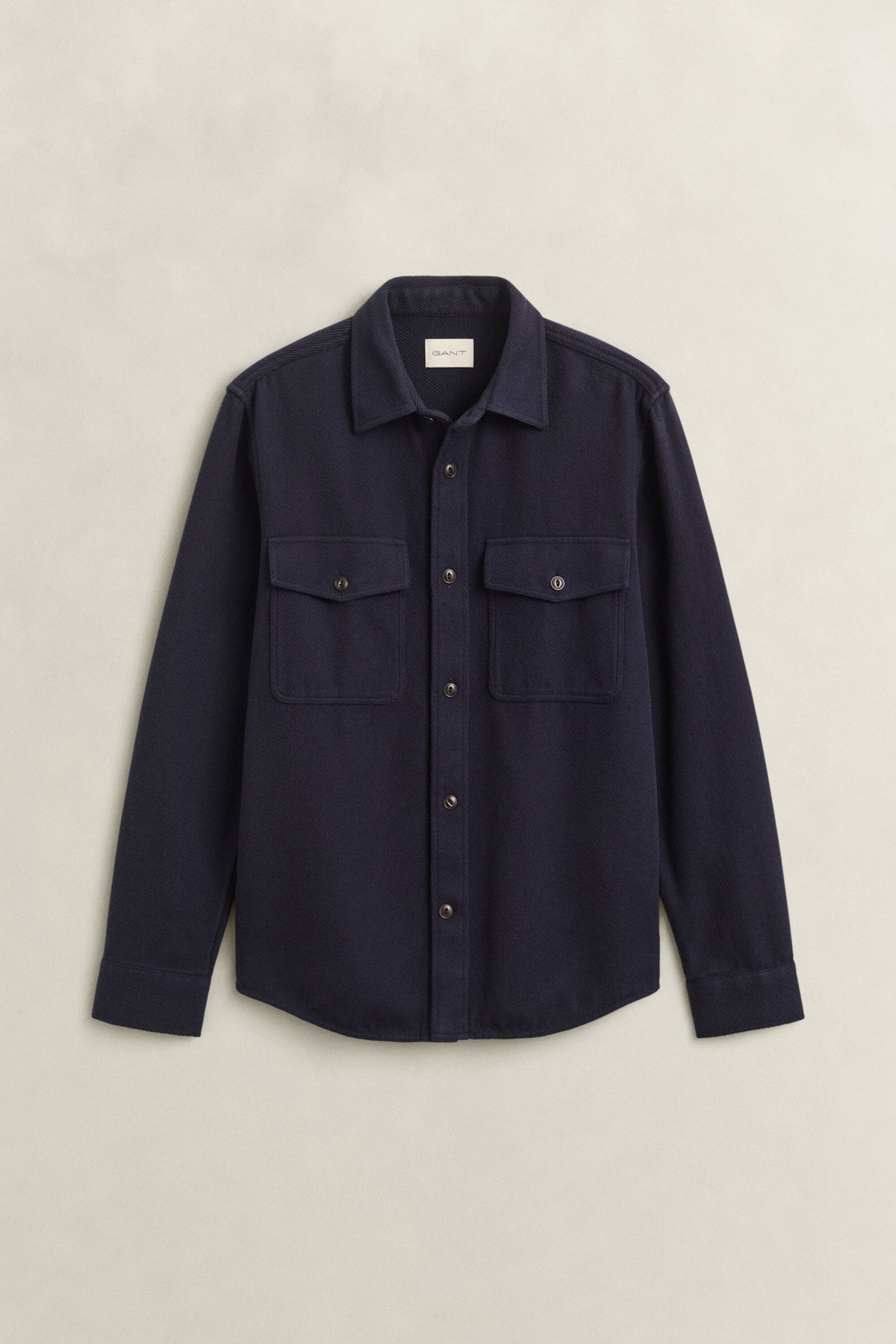 Reg Twill Overshirt - 433 Evening Blue – flatlay