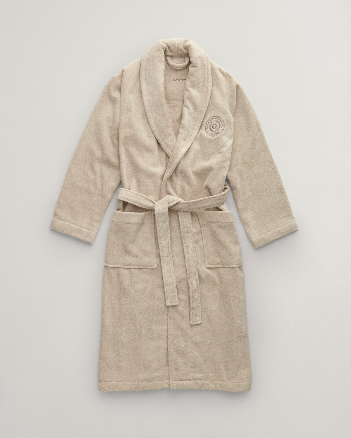 Crest morgonrock - Beige – framsida