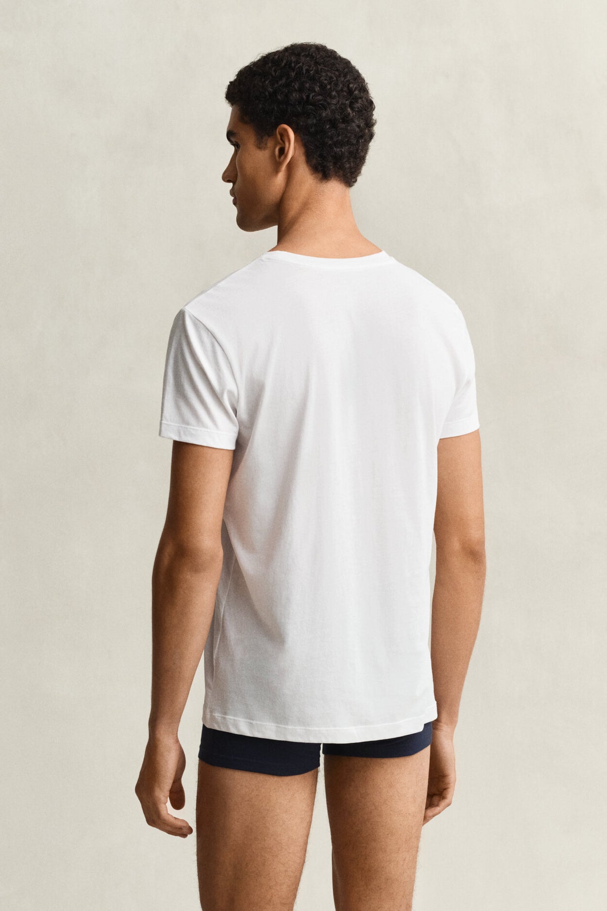 Tvåpack rundhalsade T-shirtar - Vit – detalj