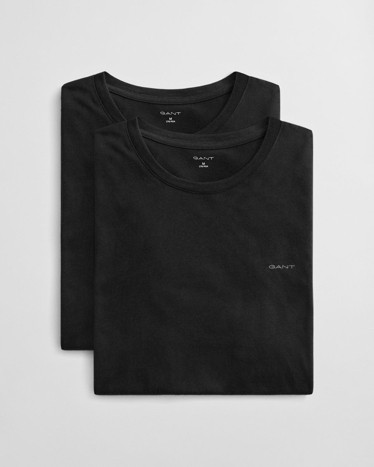 Tvåpack rundhalsade T-shirtar - Svart – detalj