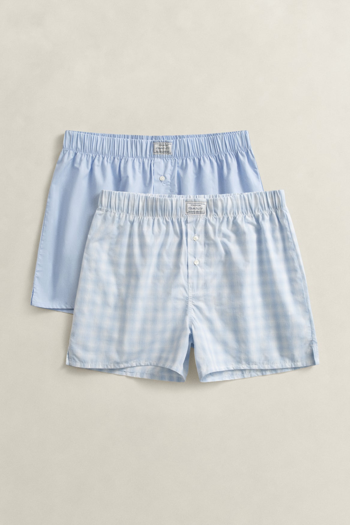 Tvåpack boxershorts - Dämpad blå – baksida