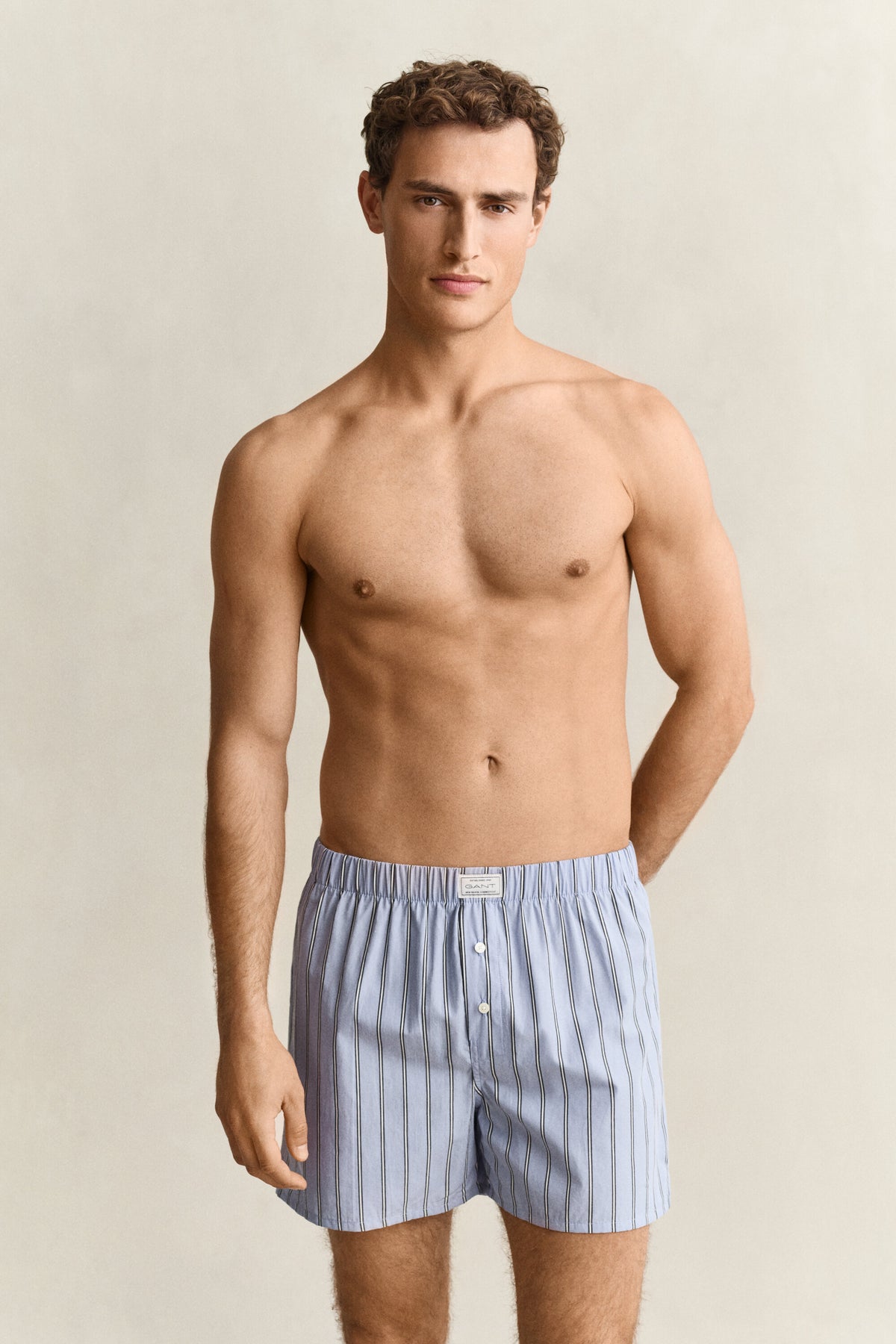 Striped Boxer Shorts 2-Pack - 411 Lavender Blue – modell