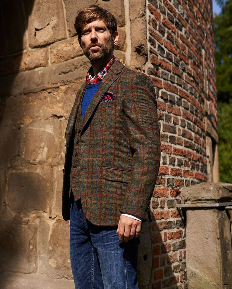 Harris Tweed Jacket London - Red/blue check