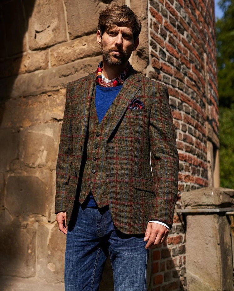 Harris Tweed Jacket London - Red/blue check