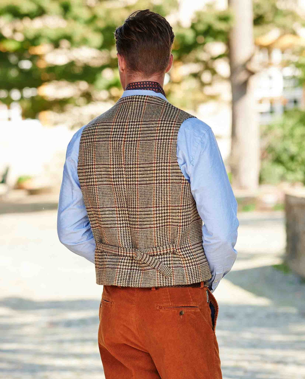 Vest Wales i Harris Tweed - Skotskrutig – baksida