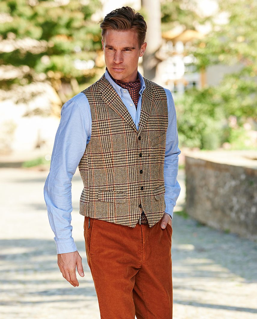 Vest Wales i Harris Tweed - Skotskrutig – detalj