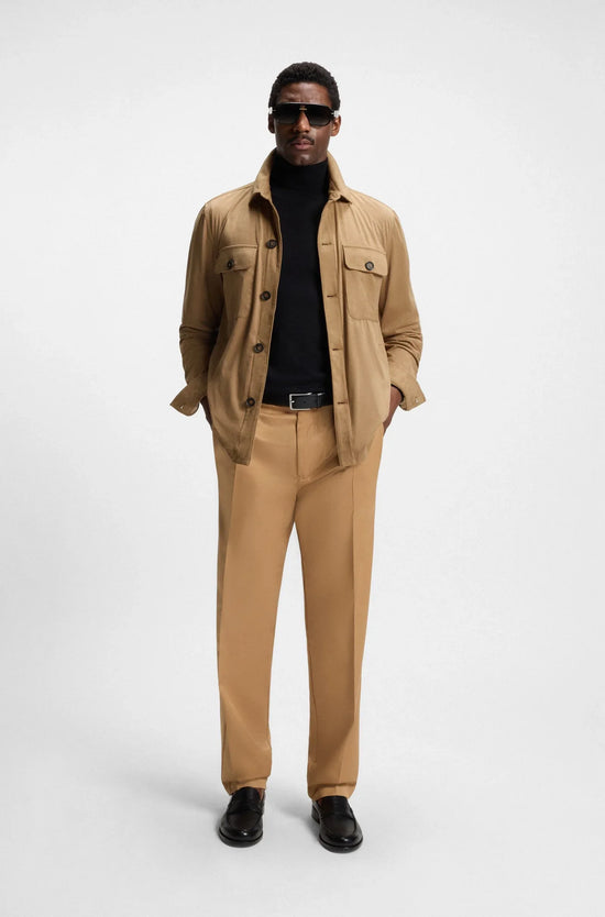 Hbeu50544483 herr byxa – klassiska beige kostymbyxor för män