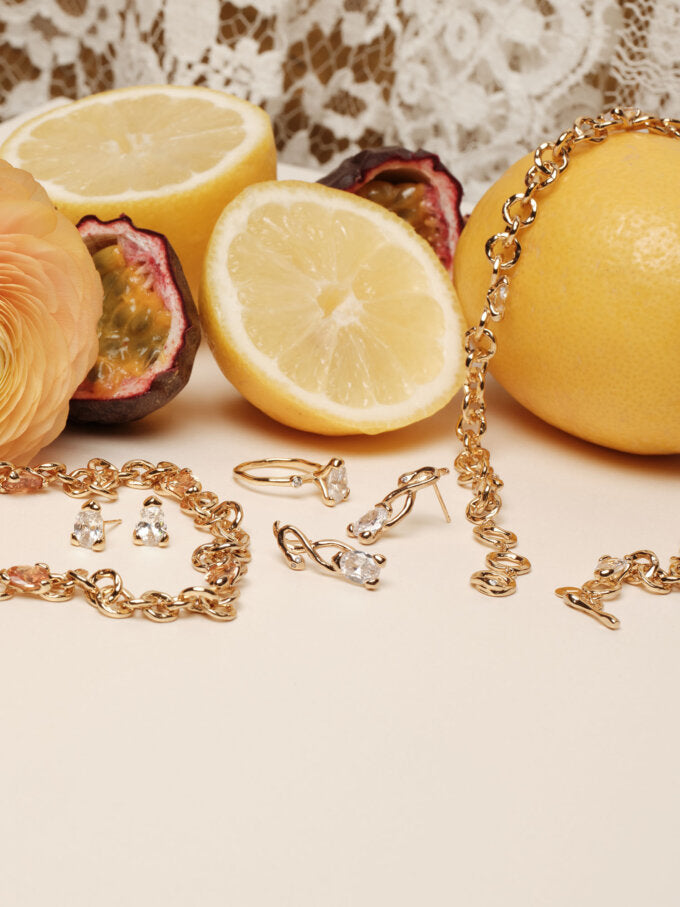 Embla ring - Crystal 925 Sterling Silver, 18k gold plating