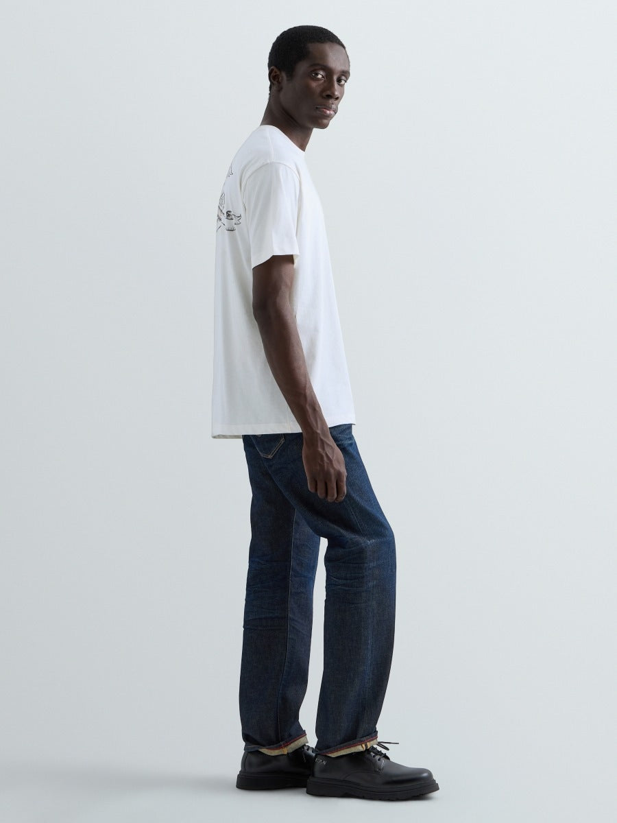 Relaxed fit T-shirt med industritryck - Gardenia – bild 2