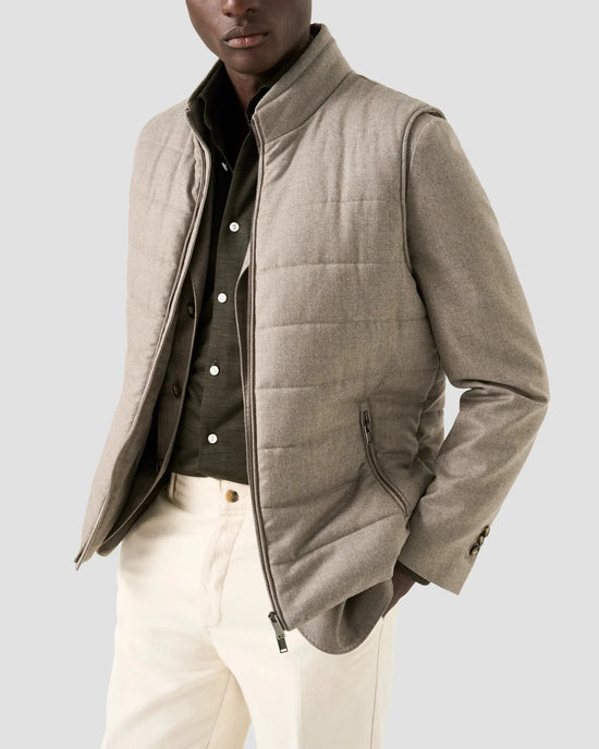 Merino Lyocell herr jersey skjorta i mörkgrönt, långärmad och knappad framtill