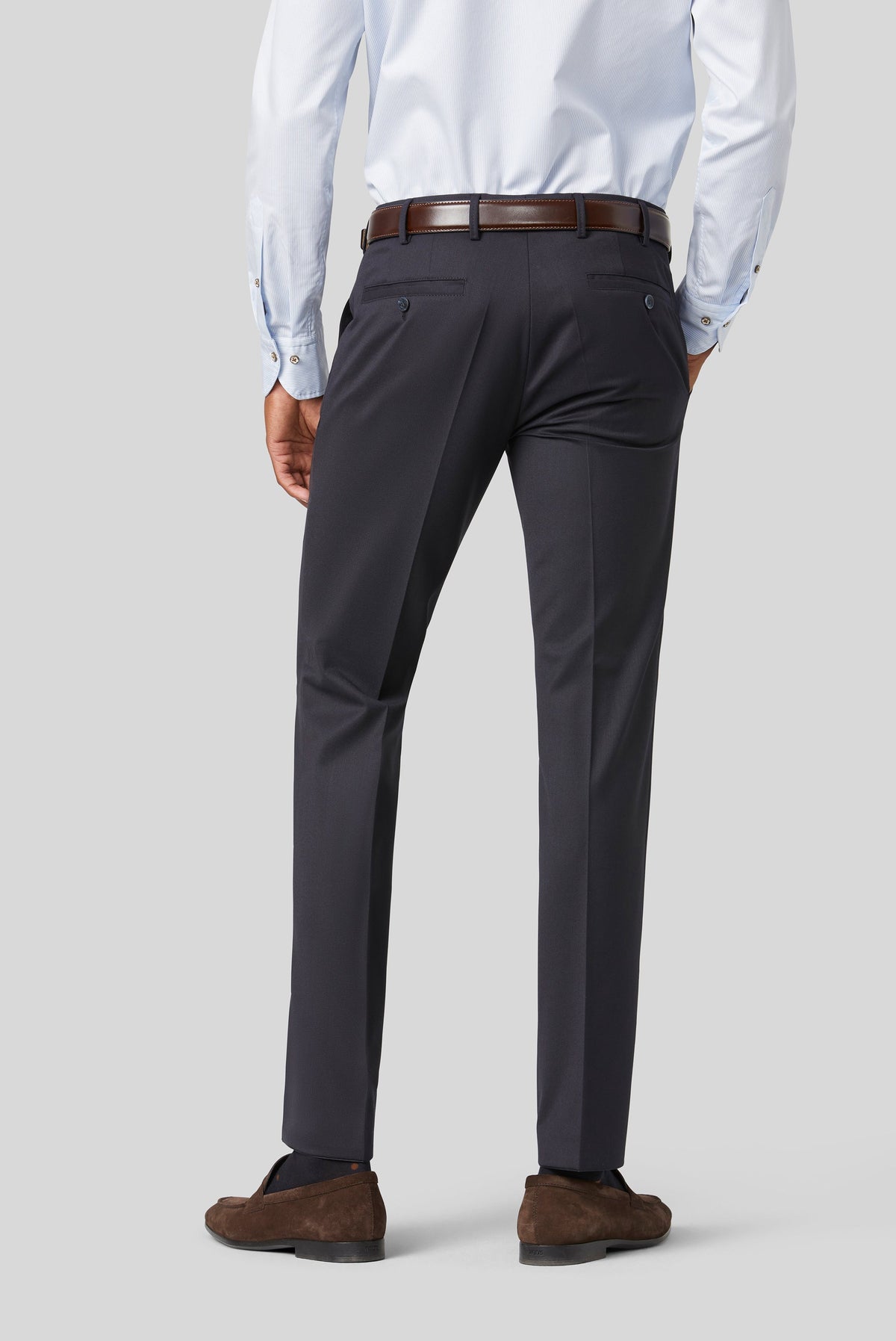 Roma Premium Soft Twill Byxor - Marinblå – detalj