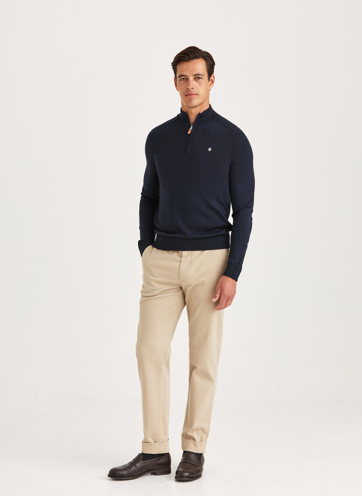 Merino John Zip - 60 Navy