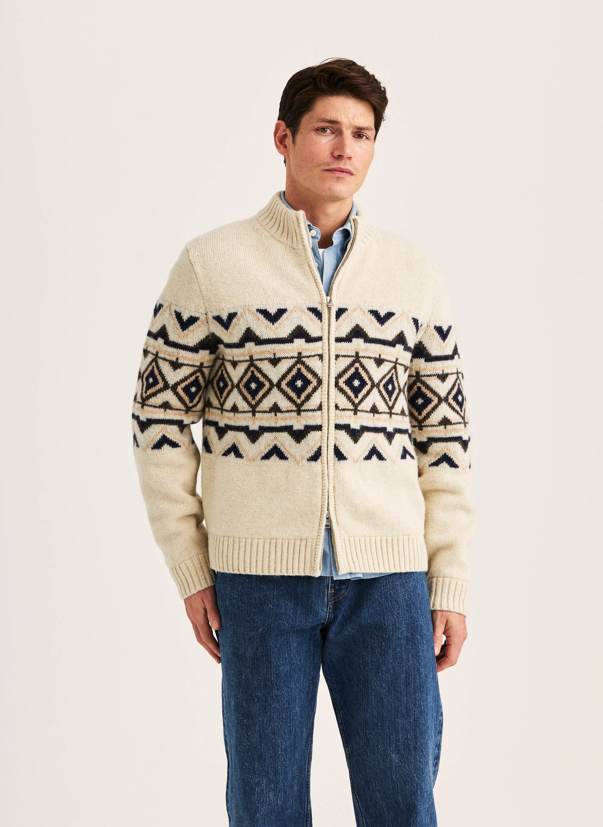 Hadley Zip Cardigan - 02 Off white