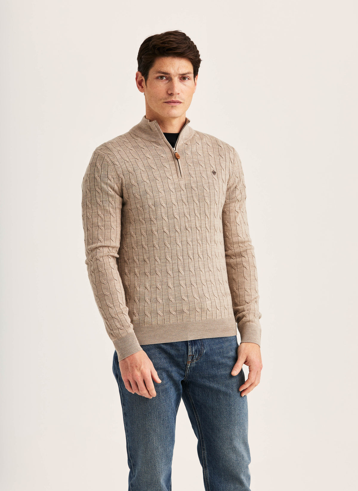 Merino Cable John Zip - 05 Khaki