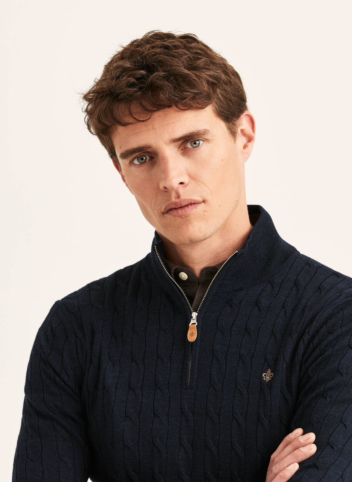 Merino Cable John Zip - 60 Navy