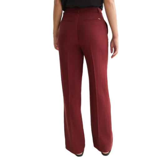 Edie - high-rise wide-leg lyocell blend pants - Pomegranate