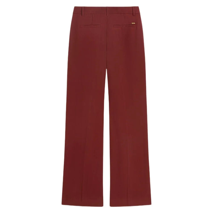 Edie - high-rise wide-leg lyocell blend pants - Pomegranate