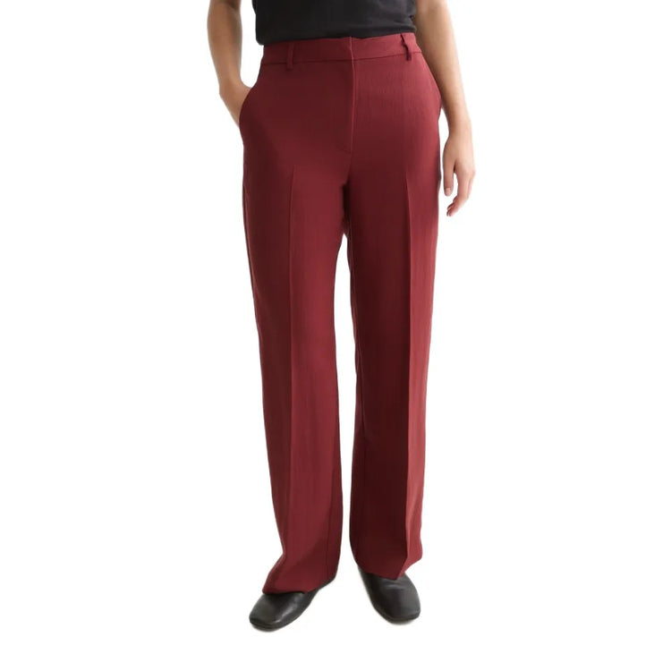 Edie - high-rise wide-leg lyocell blend pants - Pomegranate