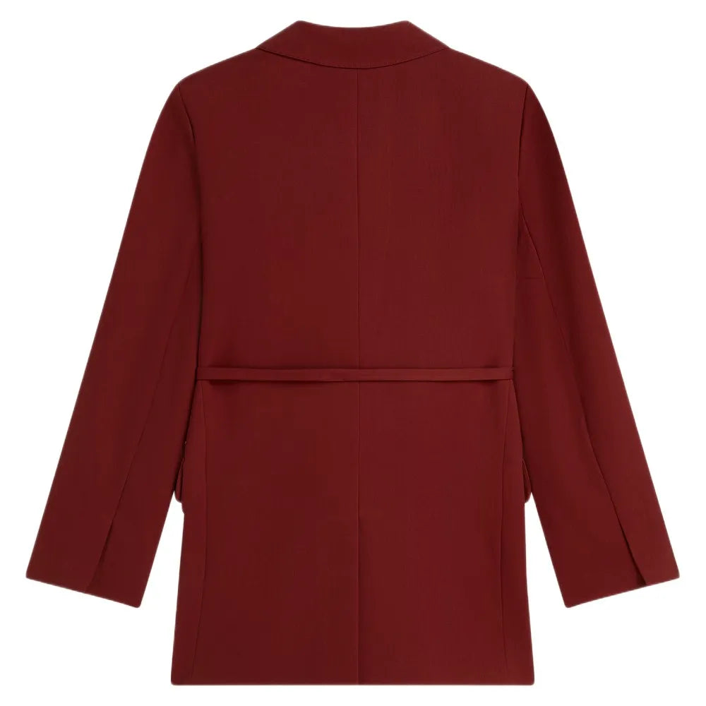 Lyocell blend double breasted blazer - Pomegranate