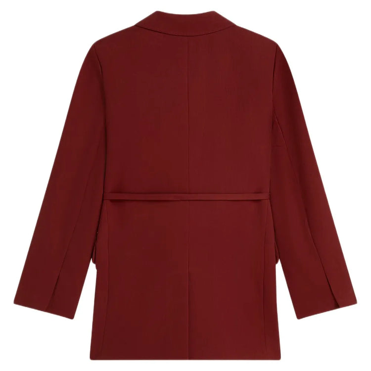 Lyocell blend double breasted blazer - Pomegranate
