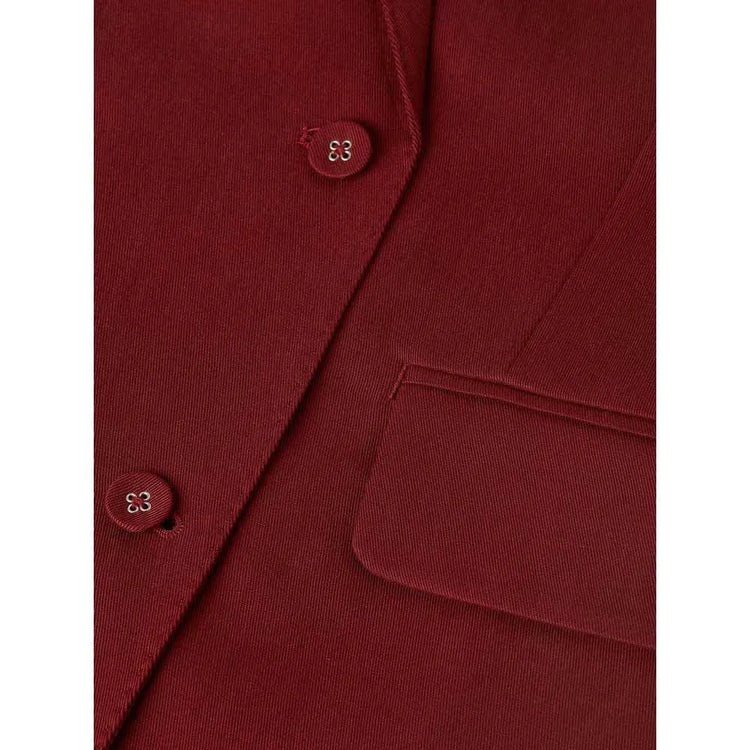 Lyocell blend double breasted blazer - Pomegranate