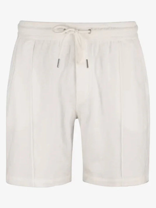 Vita herrshorts med snörning i midjan, klassisk stil, kvalitetsmaterial.