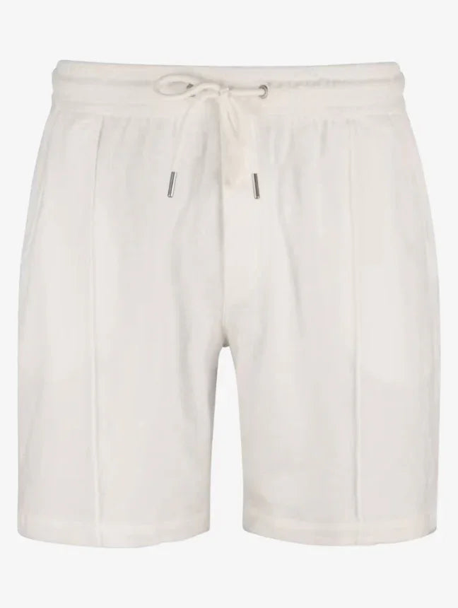 Vita herrshorts med snörning i midjan, klassisk stil, kvalitetsmaterial.