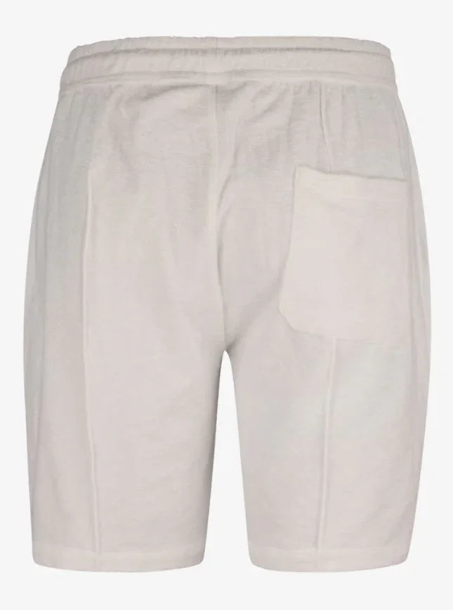 Vita herrshorts i bomull med bakficka och resårmidja, klassiskt snitt