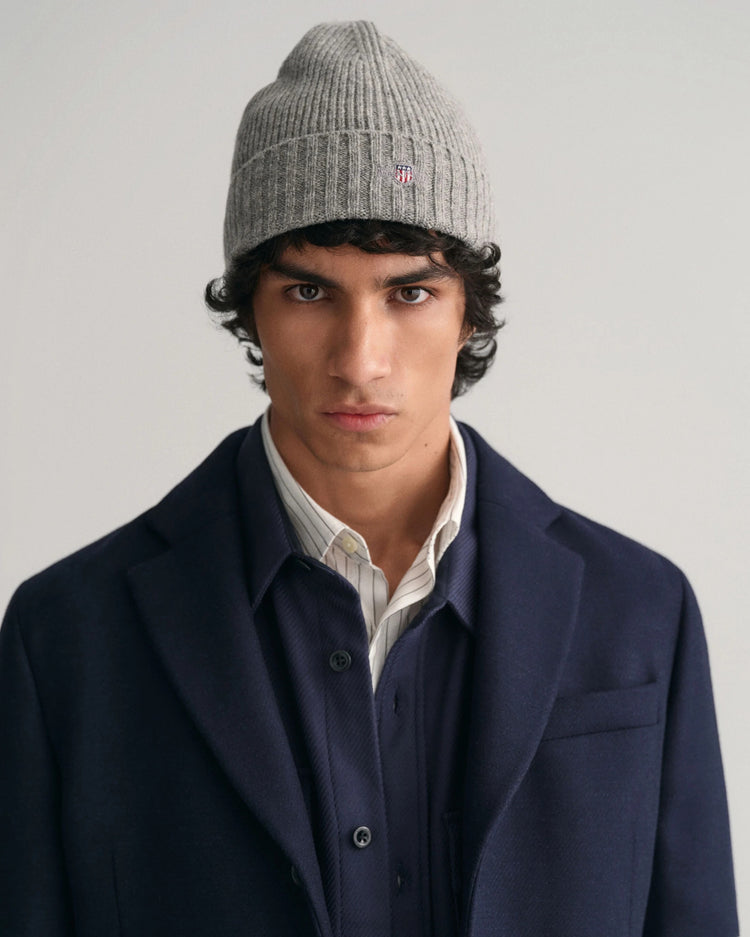 Wool Beanie - Grey Melange