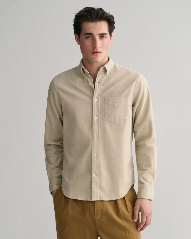 REG UT CORDUROY SHIRT - 34 PUTTY