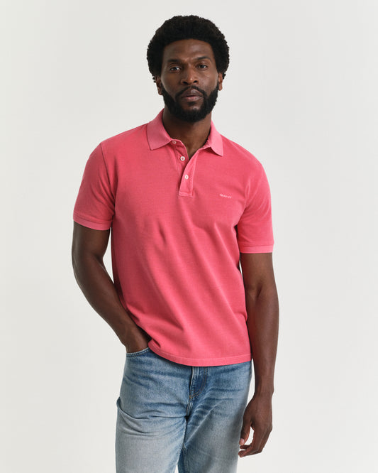 SUNFADED SS POLO - 648 Watermelon Red