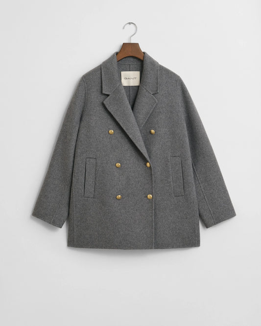 Skepparjacka med handsydda detaljer - Gråmelerad