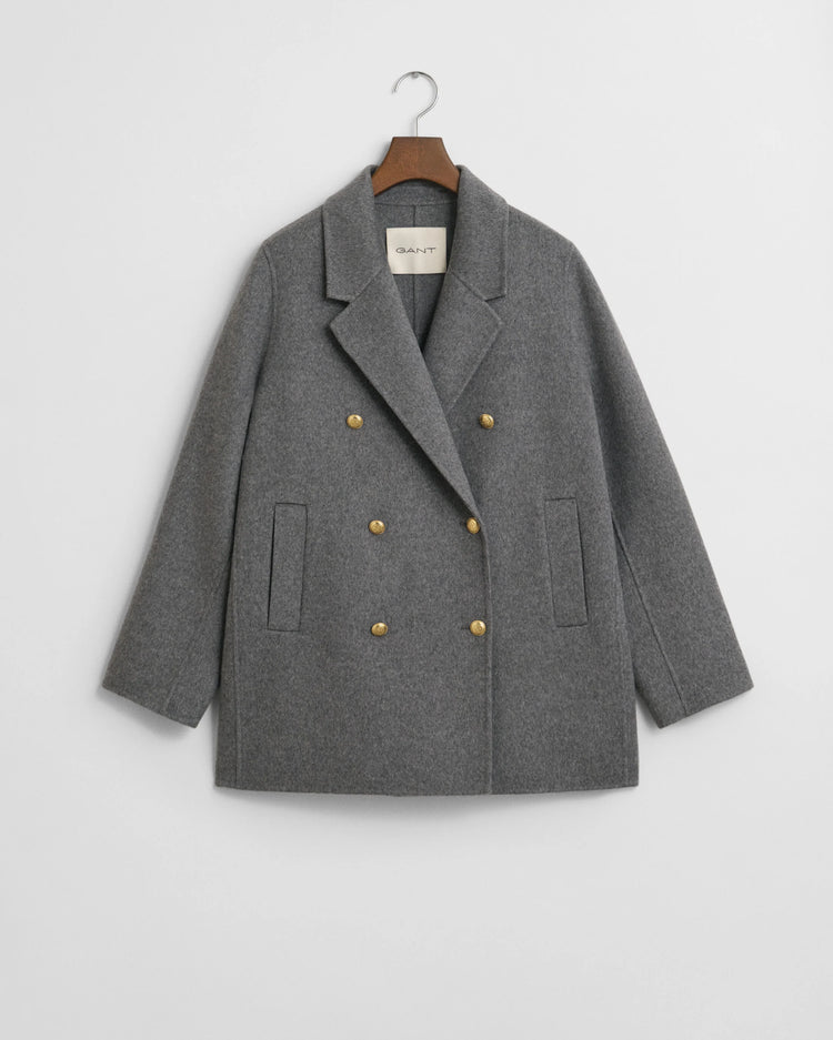 Skepparjacka med handsydda detaljer - Gråmelerad