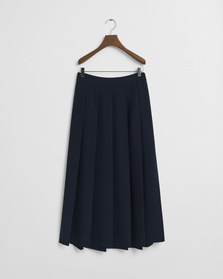 Vid Veckad Midikjol - Marinblå