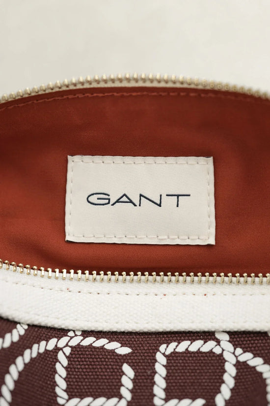Gant brun necessär med dragkedja och repmönster herr