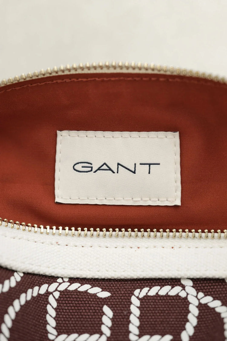 Gant brun necessär med dragkedja och repmönster herr