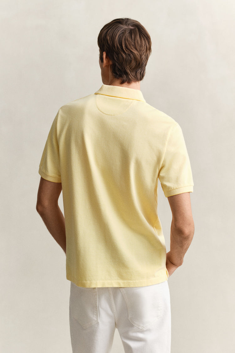 REG SHIELD SS PIQUE POLO - 713 VANILLA YELLOW
