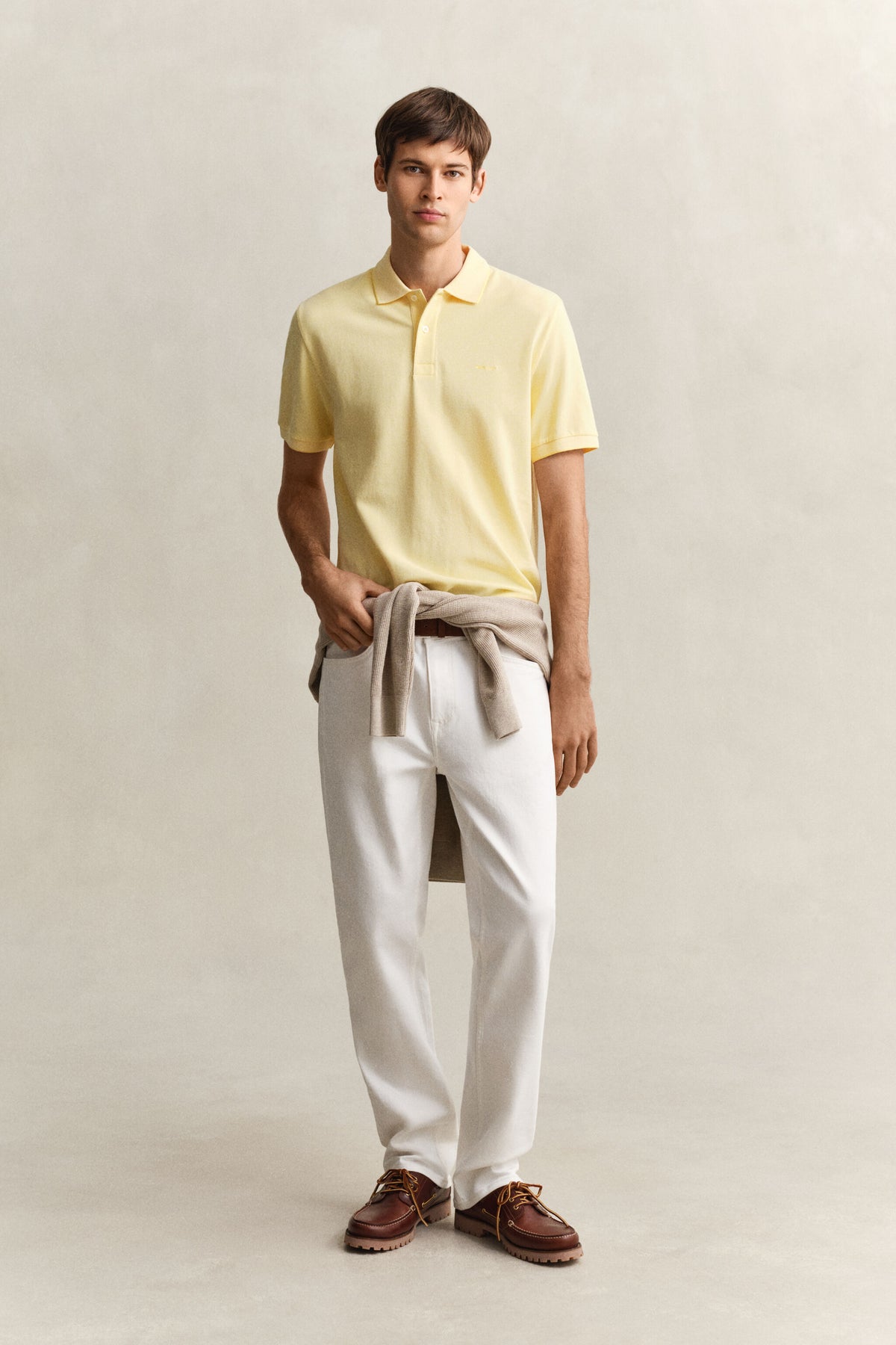 REG SHIELD SS PIQUE POLO - 713 VANILLA YELLOW