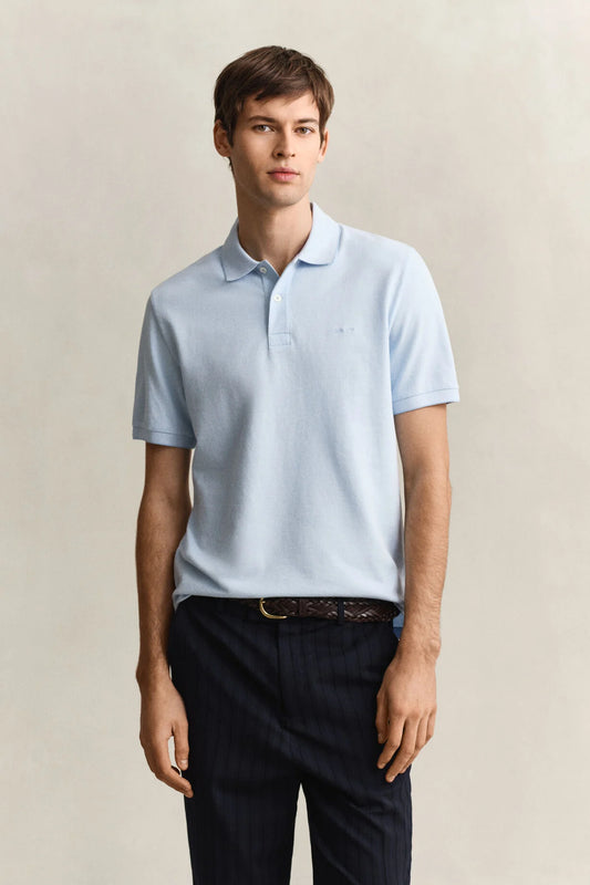 REG SHIELD SS PIQUE POLO - 457 FRESH BLUE