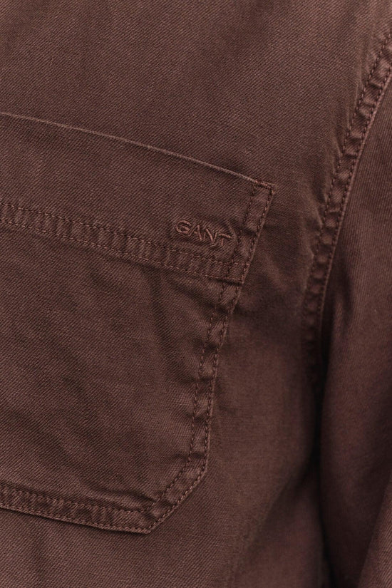 Gant brun overshirt herrskjorta bomullsficka