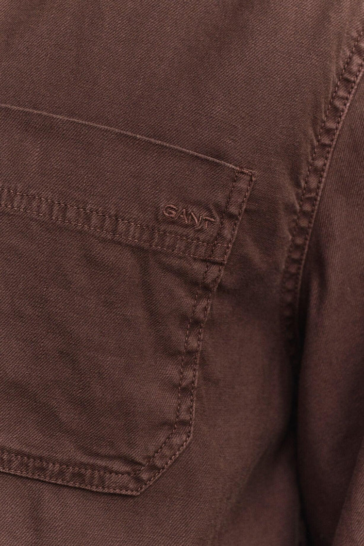 Gant brun overshirt herrskjorta bomullsficka