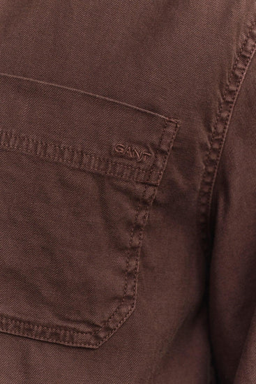 Gant brun overshirt herrskjorta bomullsficka