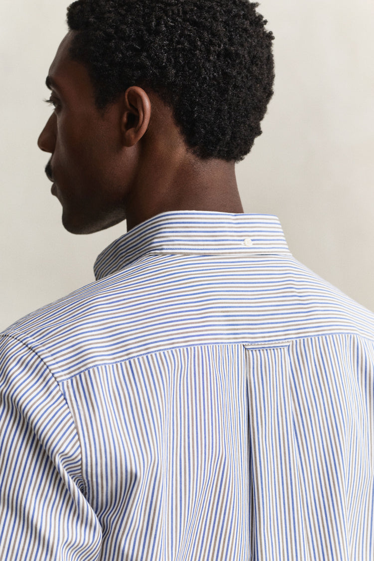 REG POPLIN STRIPE SHIRT - 260 FADED TAUPE