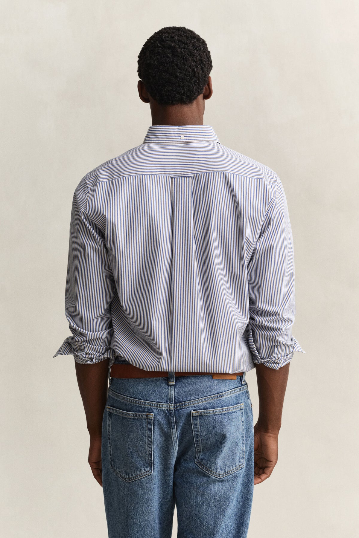 REG POPLIN STRIPE SHIRT - 260 FADED TAUPE