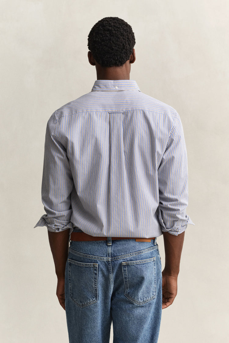 REG POPLIN STRIPE SHIRT - 260 FADED TAUPE